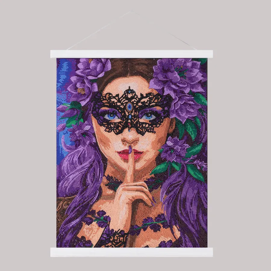 Craft Buddy Crystal Art Floral Whisper scroll 40x50cm full crystal