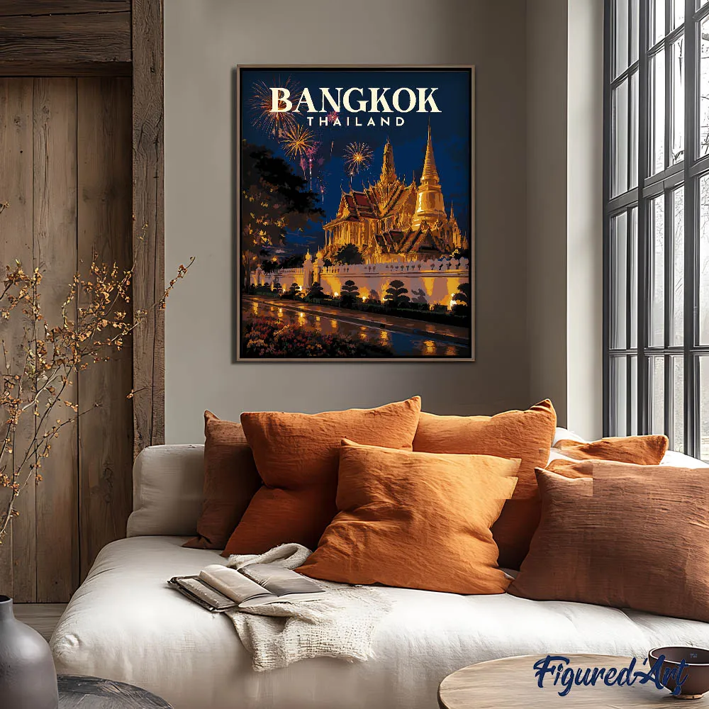 Figured'Art Reisposter Bangkok schilderen op nummer 40x50cm gemiddeld