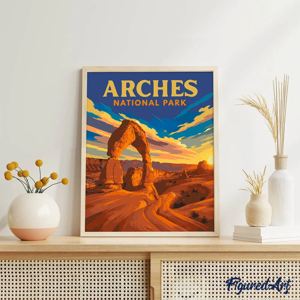 Figured'Art Arches National Park Utah schilderen op nummer 40x50cm