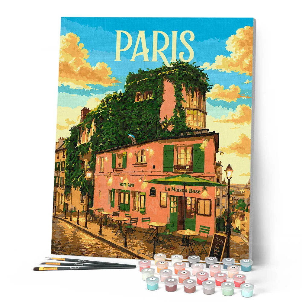 Figured'Art Gloed van Montmartre schilderen op nummer 40x50 Parijs
