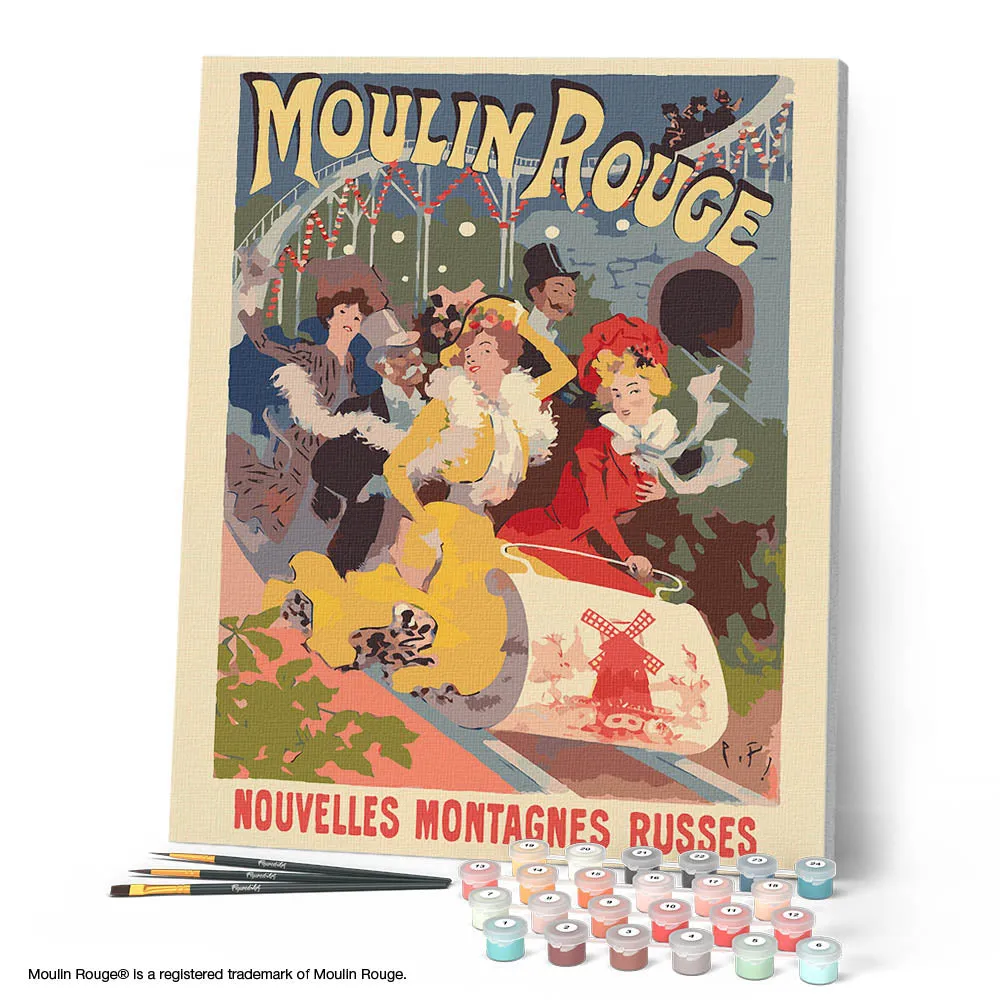 Figured'Art Moulin Rouge-affiche Nieuwe achtbanen schilderen op nummer 40x50cm