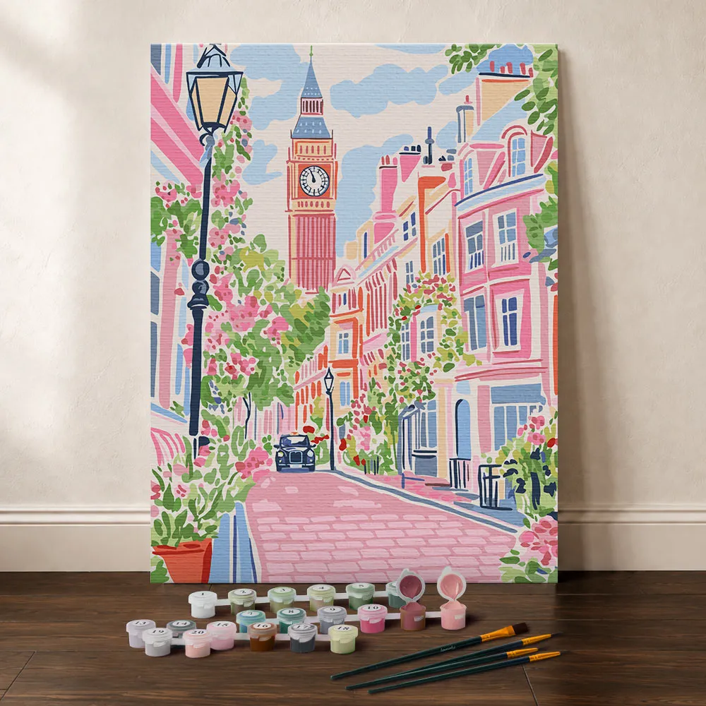 Figured'Art Londen in Pasteltinten schilderen op nummers cadeauset