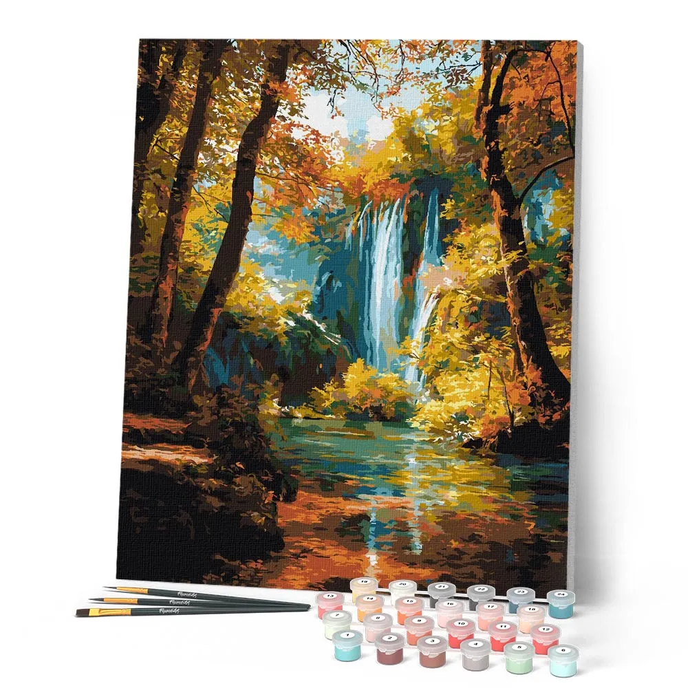 Figured'Art Herfstwaterval schilderen op nummer 40x50 cm gevorderd
