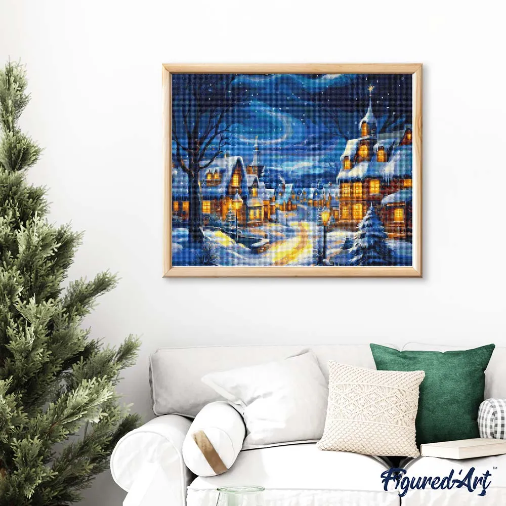 Figured'Art Sterrenkerstdorp diamond painting full drill winter