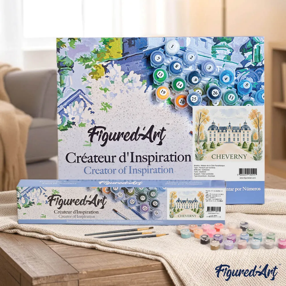 Figured'Art Kasteel van Cheverny schilderen op nummer 40x50cm poster