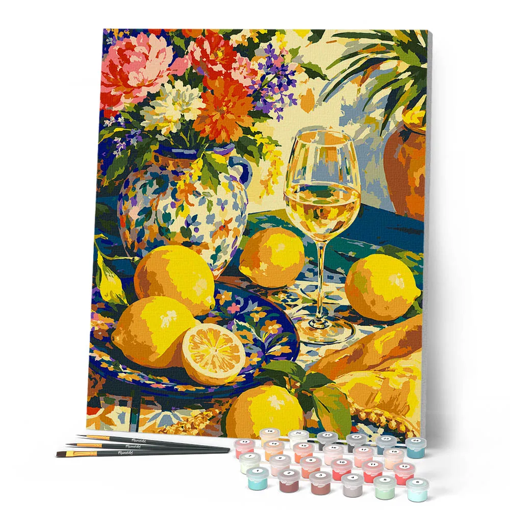 Figured'Art Zonnige aperitief schilderen op nummer 40x50 cm