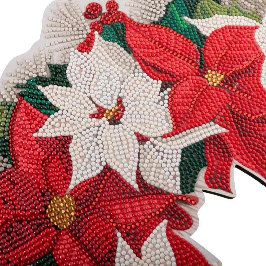 Craft Buddy Crystal Art Poinsettia krans diamond painting 52 cm