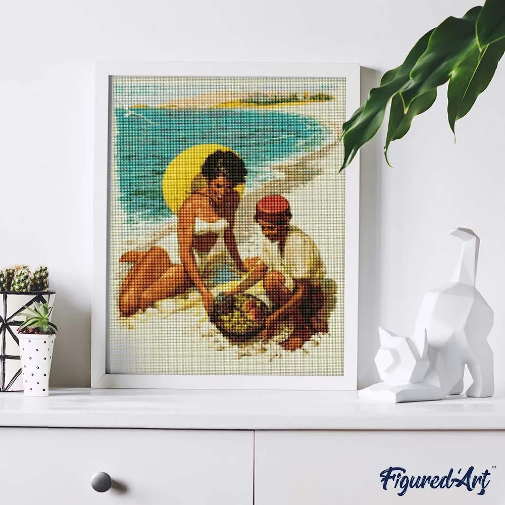 Figured'Art Vintage kust Joegoslavië diamond painting 40x50cm full