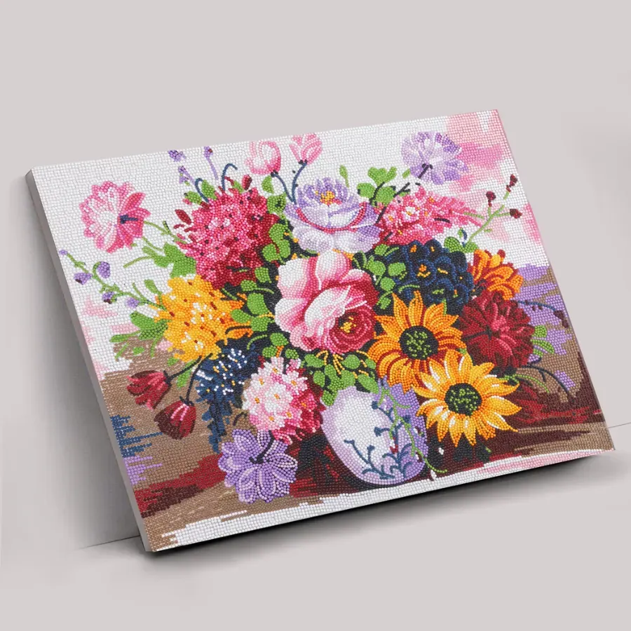 Craft Buddy Crystal Art Elegant Blooms canvas 50x40 cm lijst