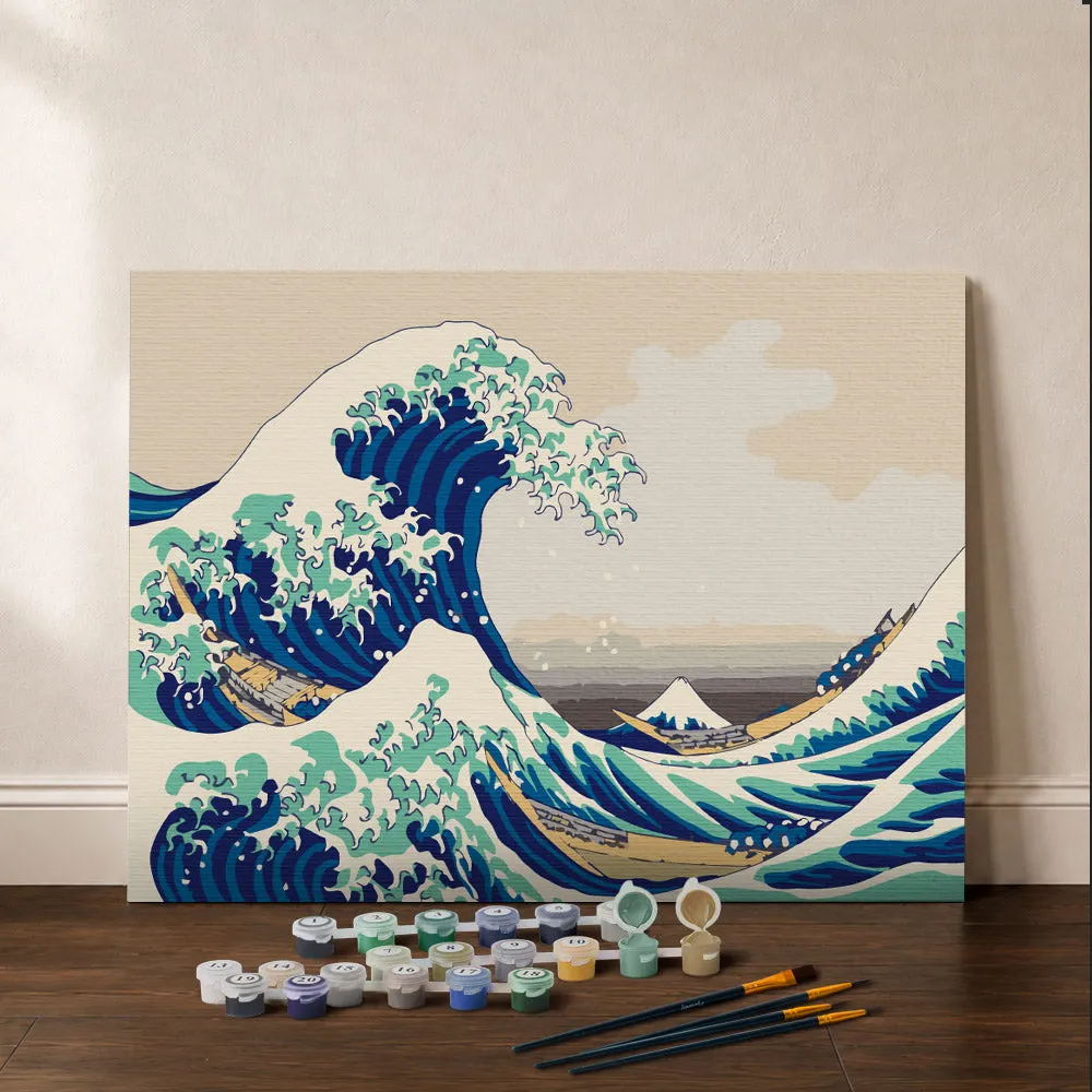 Figured'Art Grote Golf bij Kanagawa Schilderen op Nummer Cadeauset