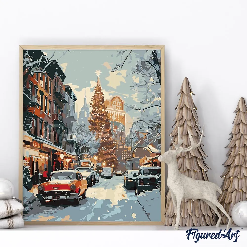 Figured'Art Winterstraat in New York schilderen op nummer 40x50 cm