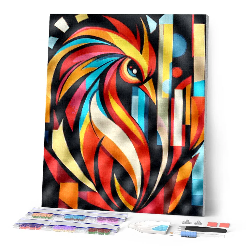 Figured'Art Gedurfd Abstract Haan diamond painting 40x50 cm full drill