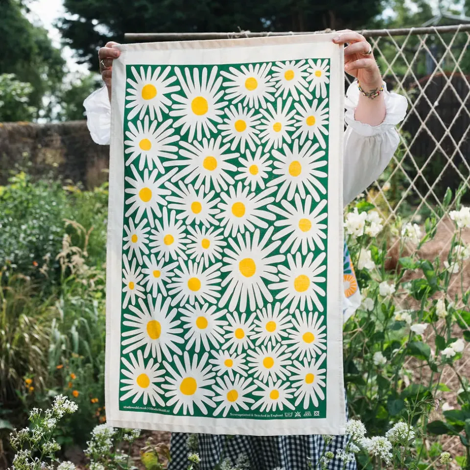 Studio Wald Daisy theedoek katoen madelief 76x50