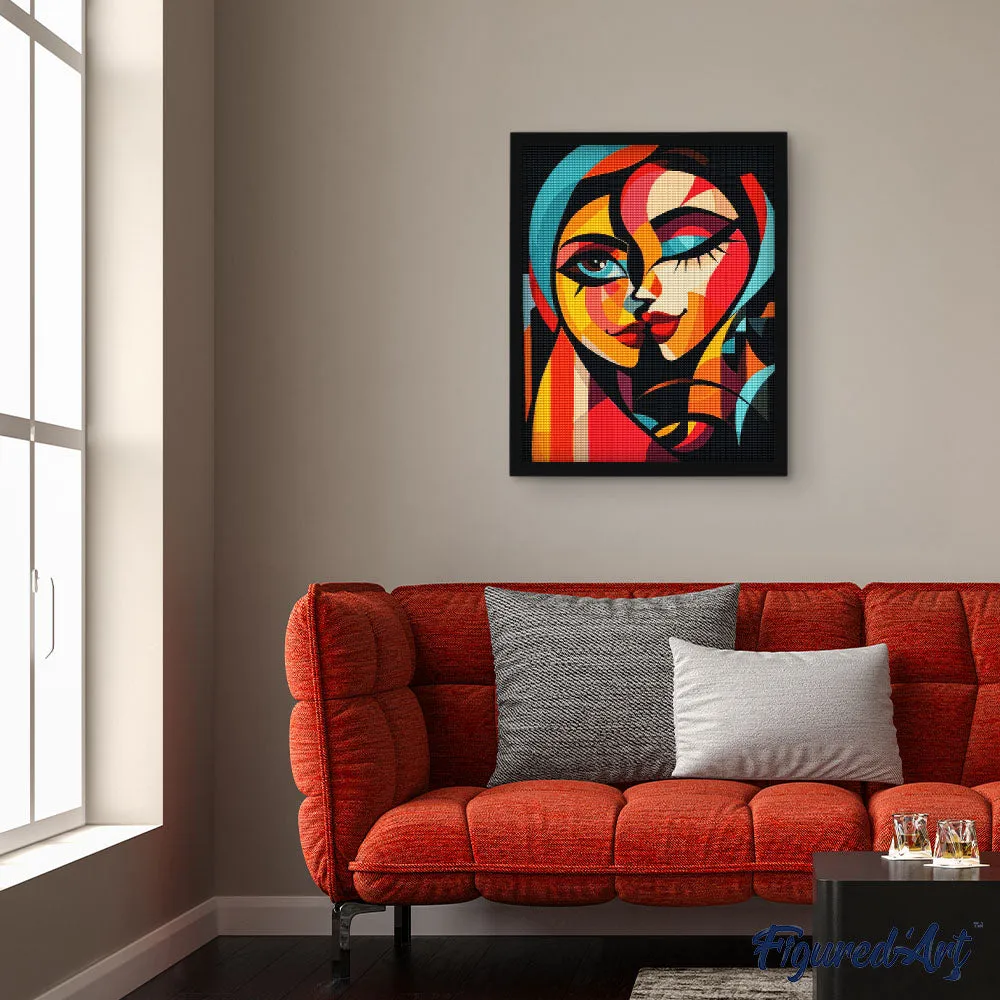 Figured'Art Twee Dames Gedurfd Abstract diamond painting 40x50cm