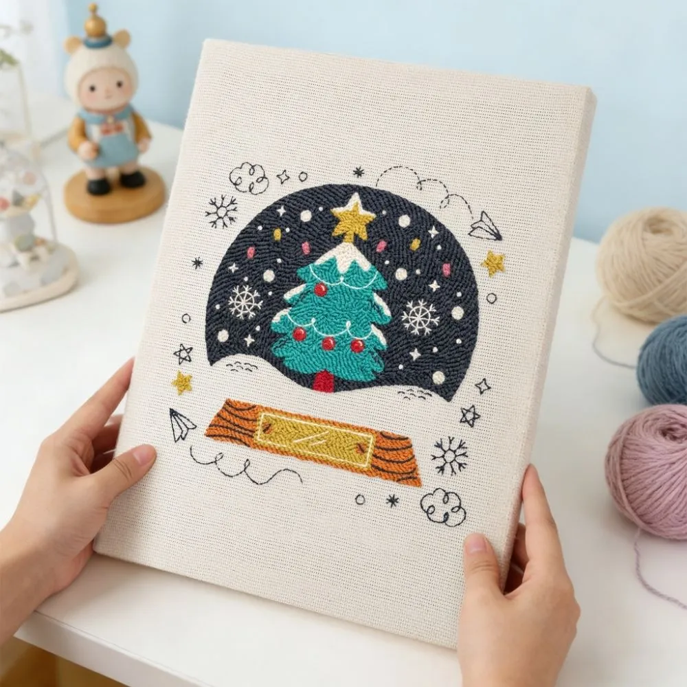 Figured'Art Punch Needle Magische Kerstboom pakket 20x30cm katoen