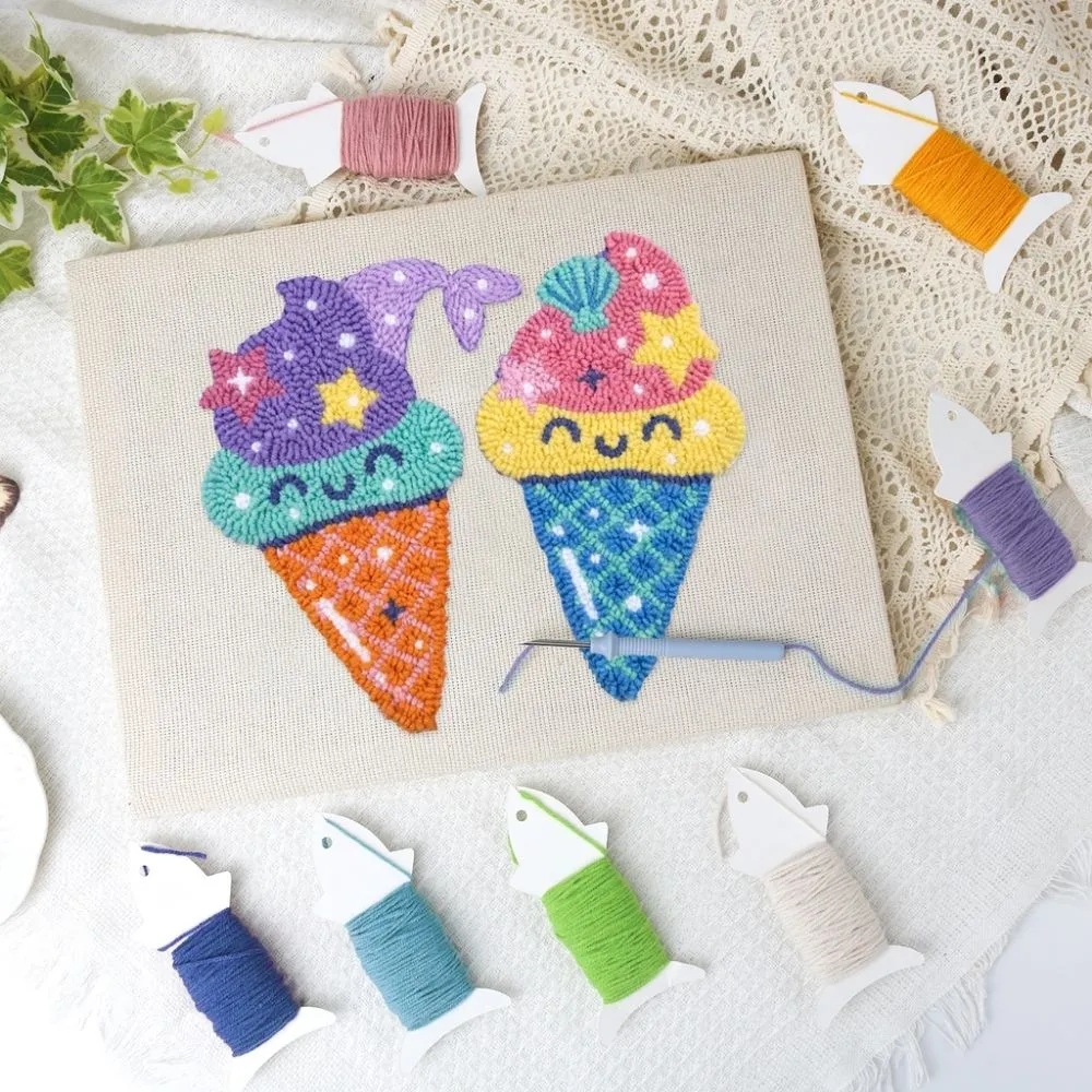 Figured'Art IJs Dromen punch needle pakket 20x30 cm frame