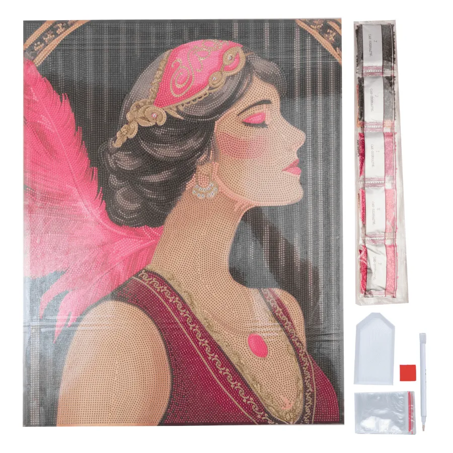 Craft Buddy Crystal Art Flapper Girl Rouge diamond painting 40x50cm