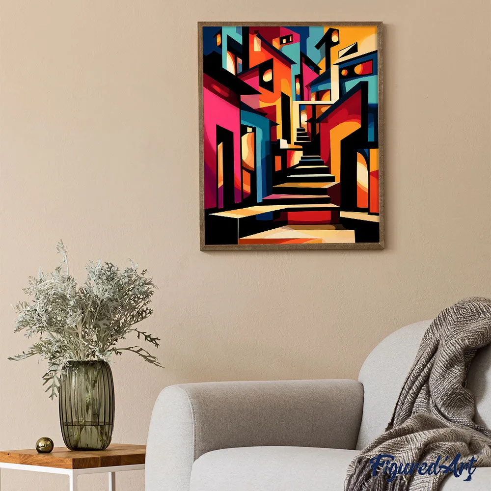 Figured'Art Gedurfd Abstract Steeg Schilderen op Nummer Eenvoudig