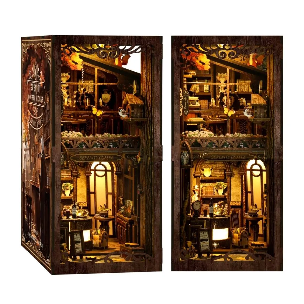 Figured'Art Serenity Koffiehuis book nook 23x18x11cm met led