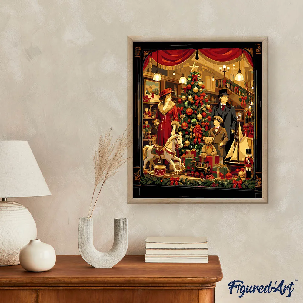Figured'Art Kerstspeelgoedwinkel schilderen op nummer 40x50