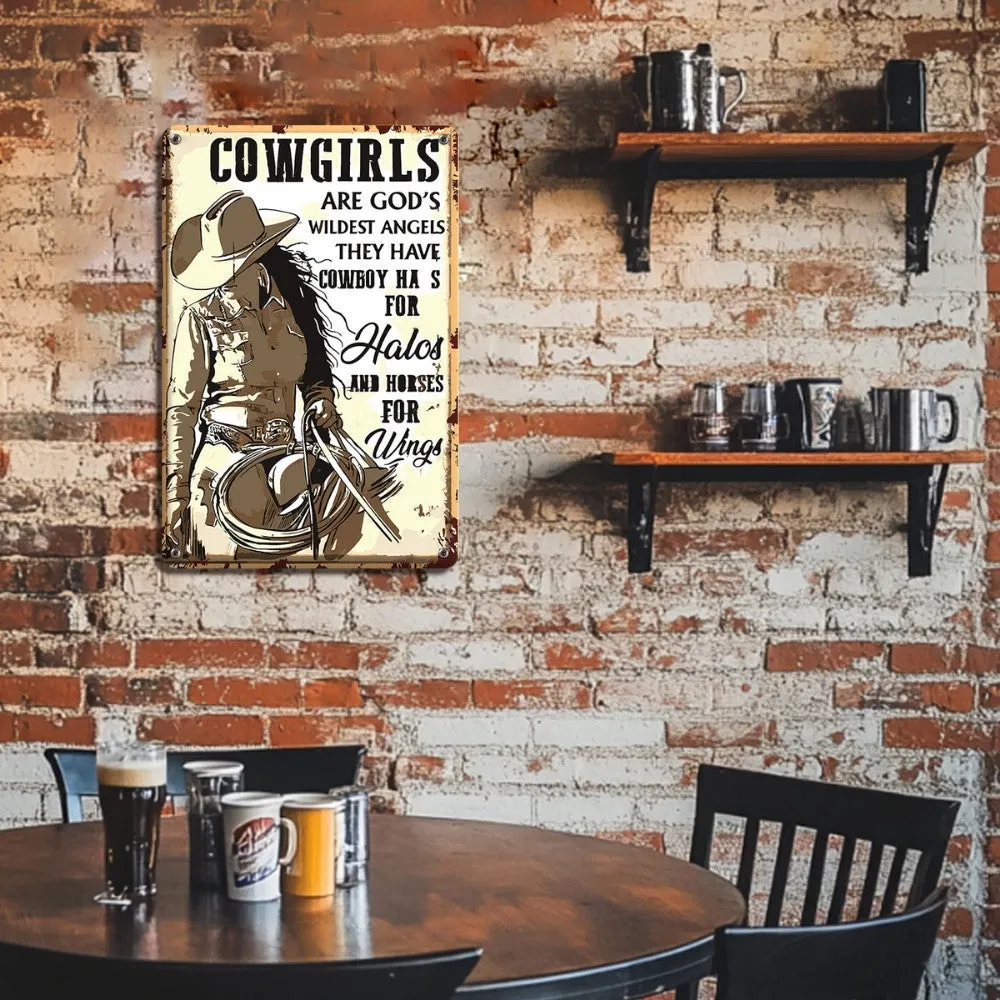 Figured'Art Cowgirls schilderen op nummer metalen poster 30x20 cm