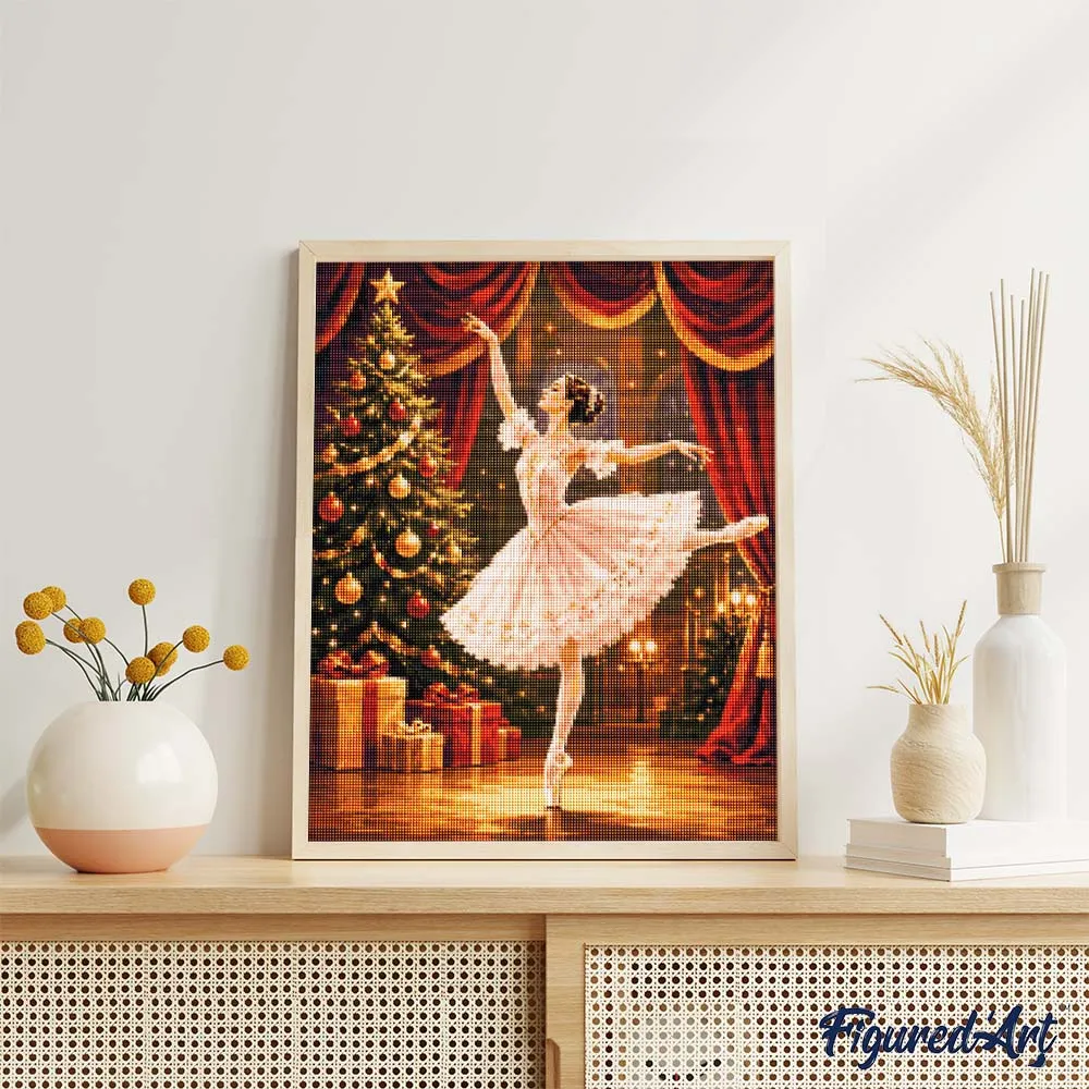 Figured'Art De Kerstballerina diamond painting 40x50 cm kerst