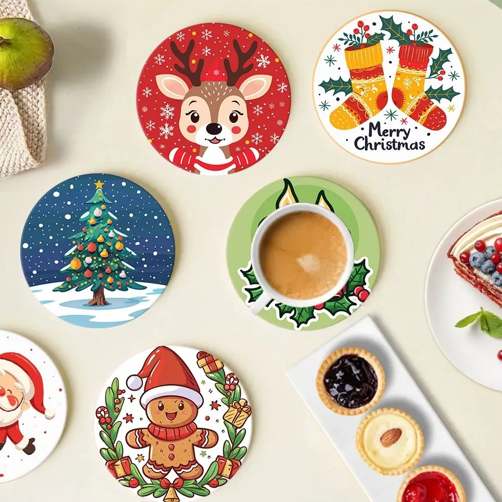 Figured'Art Kerst onderzetters schilderen op nummer 10cm 6st