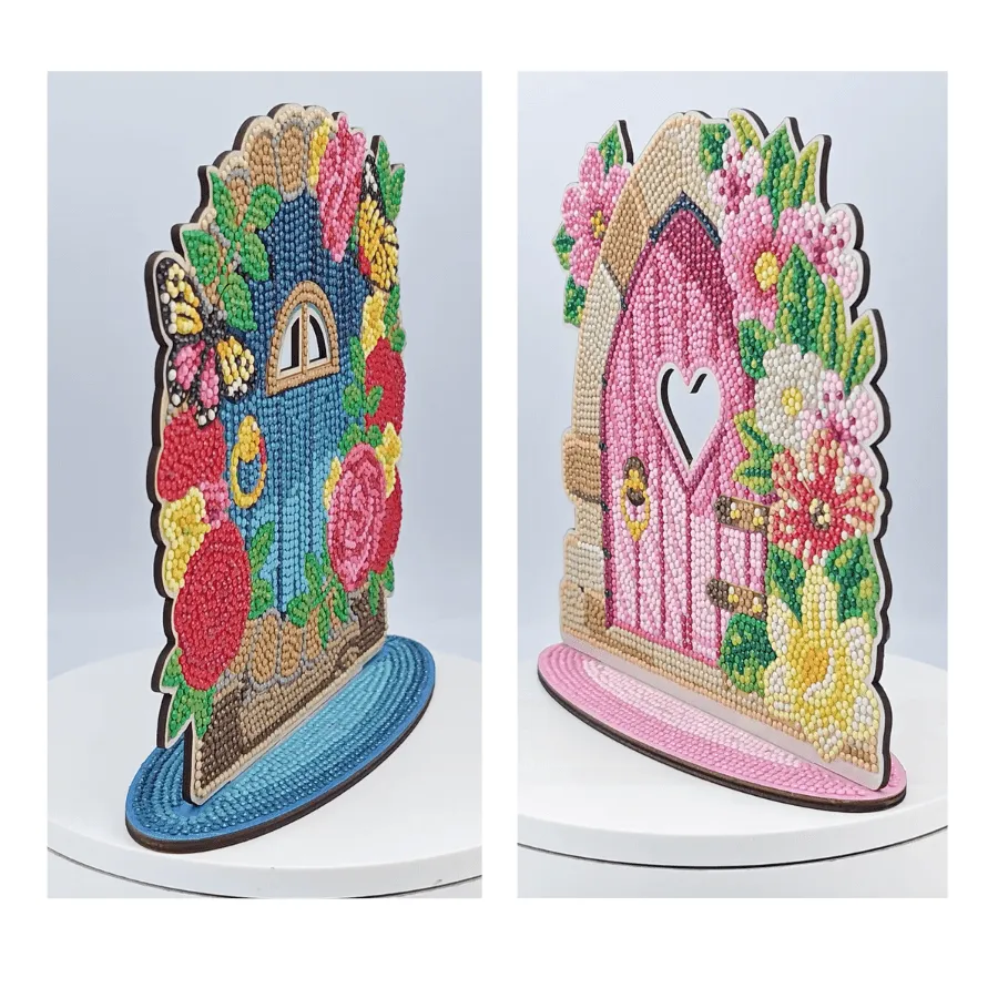 Craft Buddy Crystal Art Fairy Doors houten decoratie 2 stuks