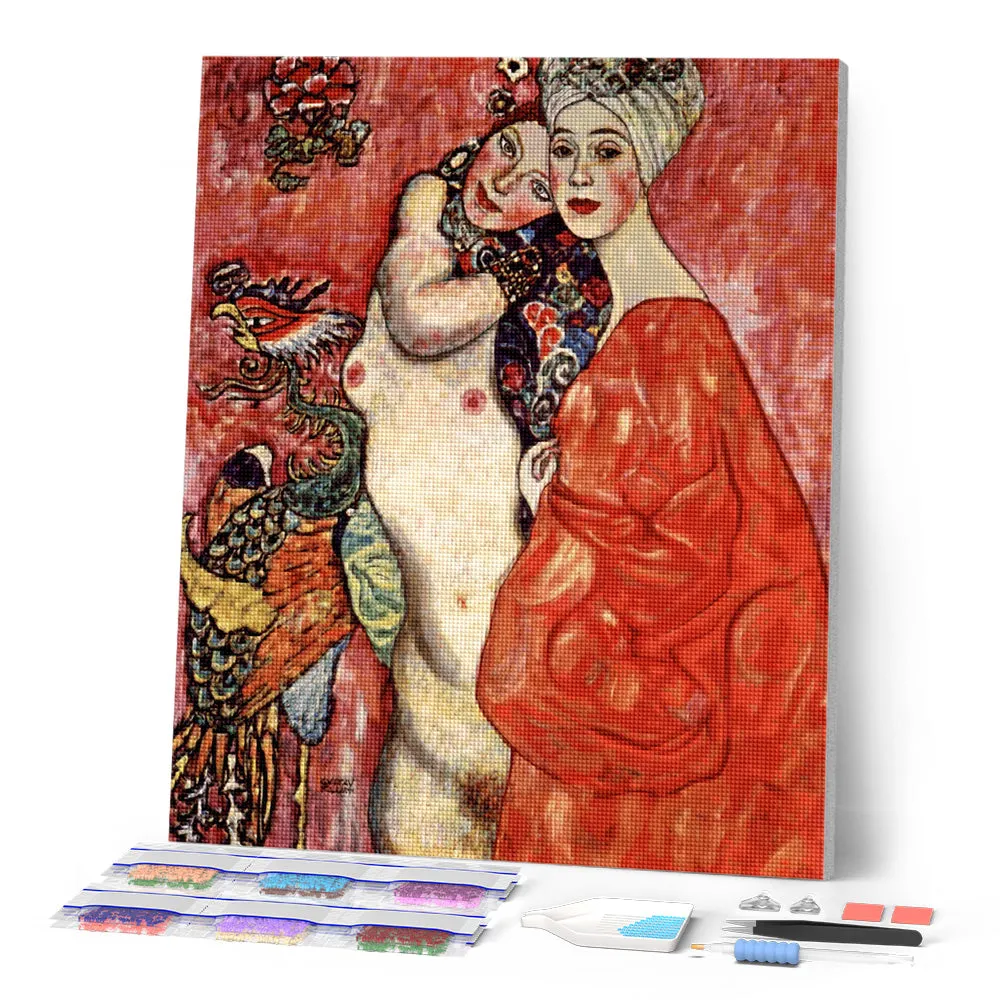 Figured'Art De vriendinnen Klimt diamond painting 40x50cm vierkant