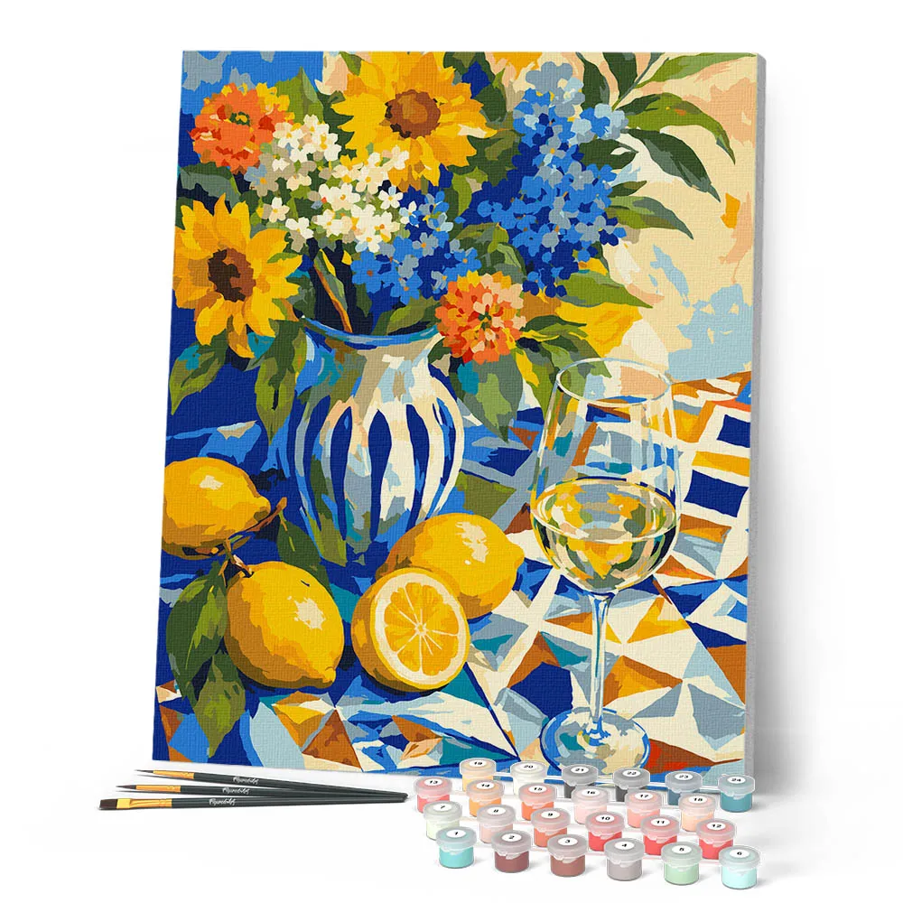 Figured'Art Waar de zomer bloeit schilderen op nummer 40x50cm bloemen