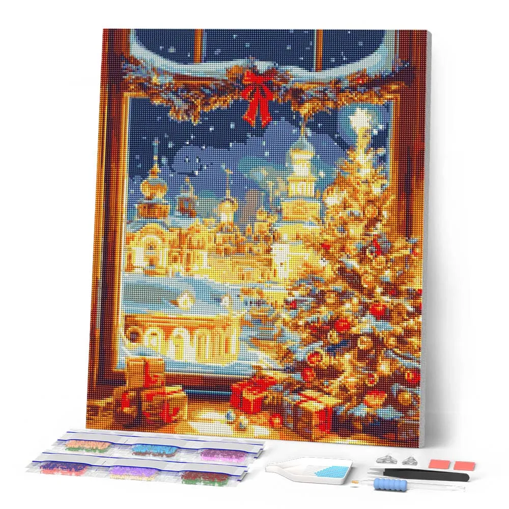Figured'Art Gloed van Kerstavond diamond painting 40x50 cm winter