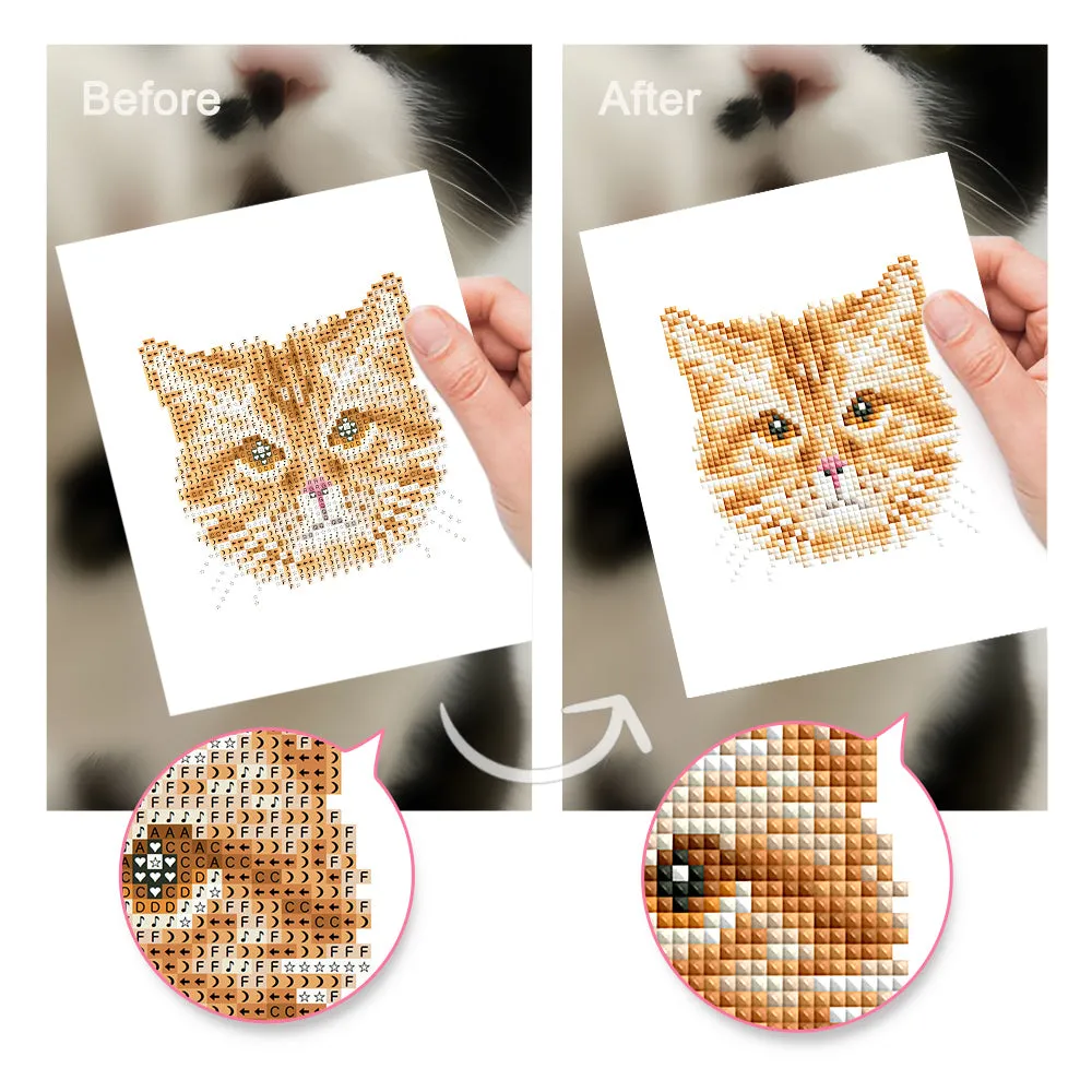 Figured'Art Kattenvrienden mini diamond painting 15x20 cm 4 stuks