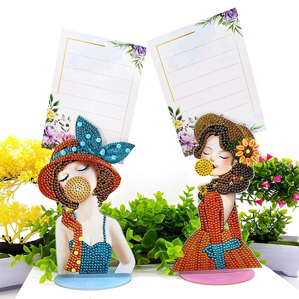 Figured'Art Vrouwen notitiehouder diamond painting set 2 stuks