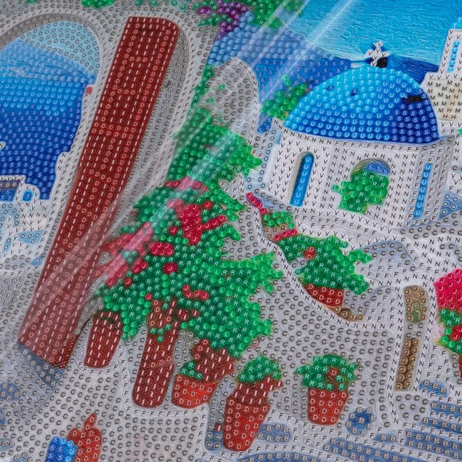 Craft Buddy Crystal Art Blue House View Canvas 30x30 cm