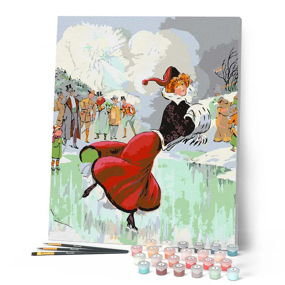 Figured'Art Winterwals schilderen op nummer canvas 40x50cm
