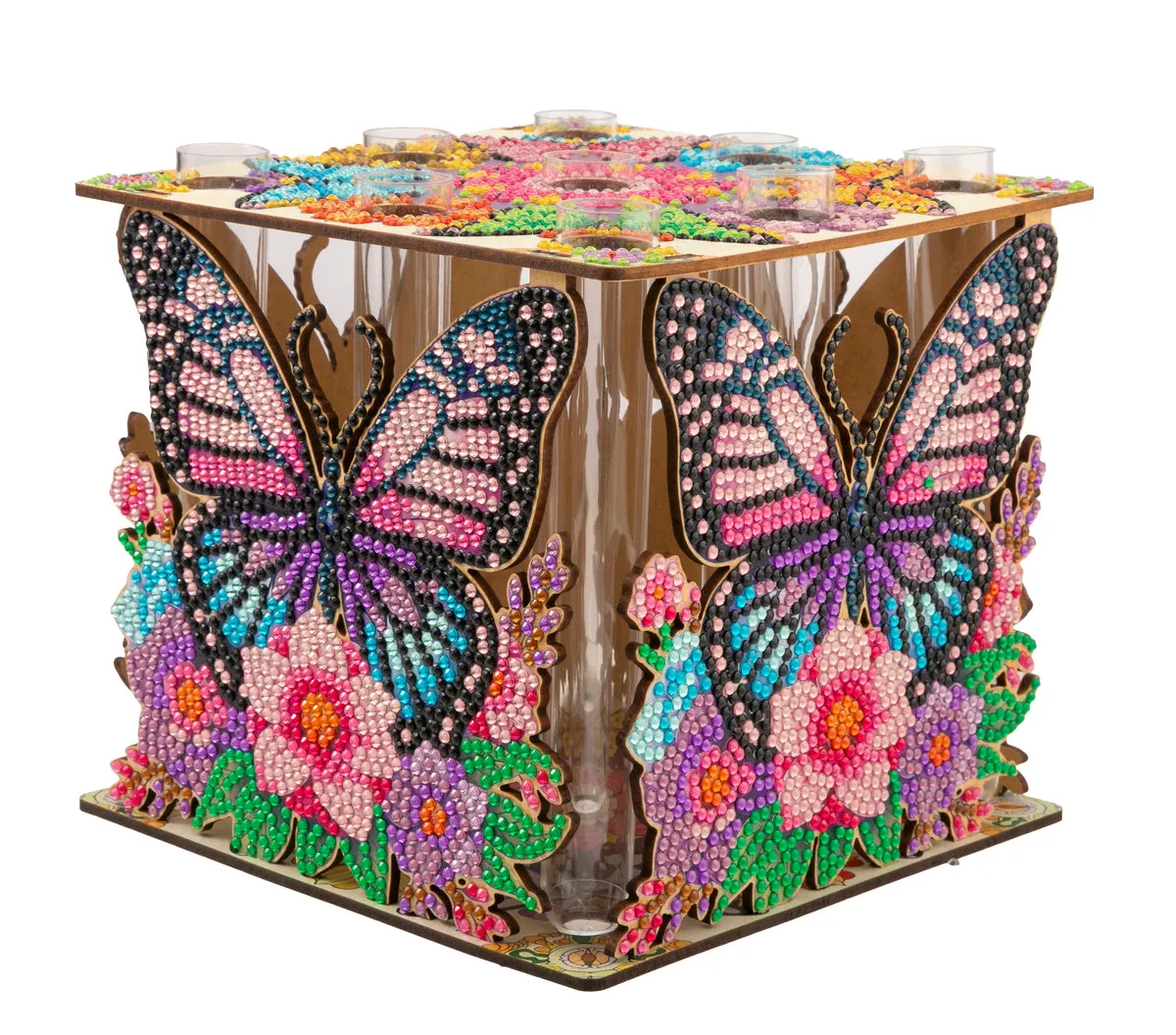 Craft Buddy Crystal Art Butterfly Cube Vase diamond painting 16 cm