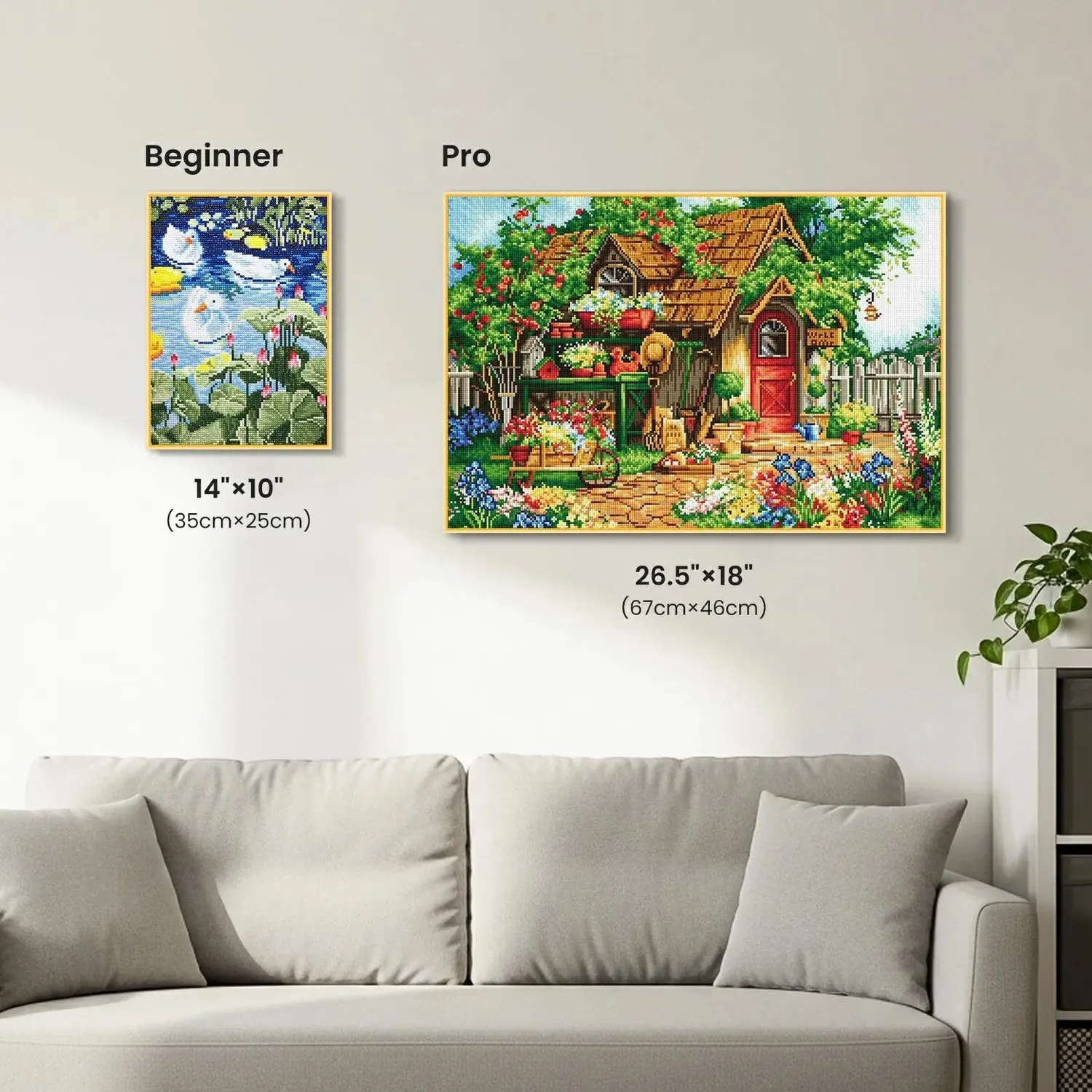 ARTDOT Tuiniersparadijs diamond painting vierkant 67x45 cm