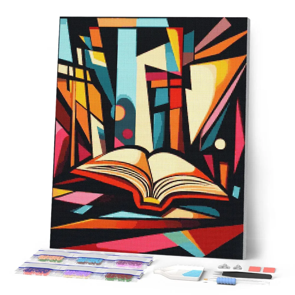 Figured'Art Gedurfd Abstract Bibliotheek diamond painting 40x50cm