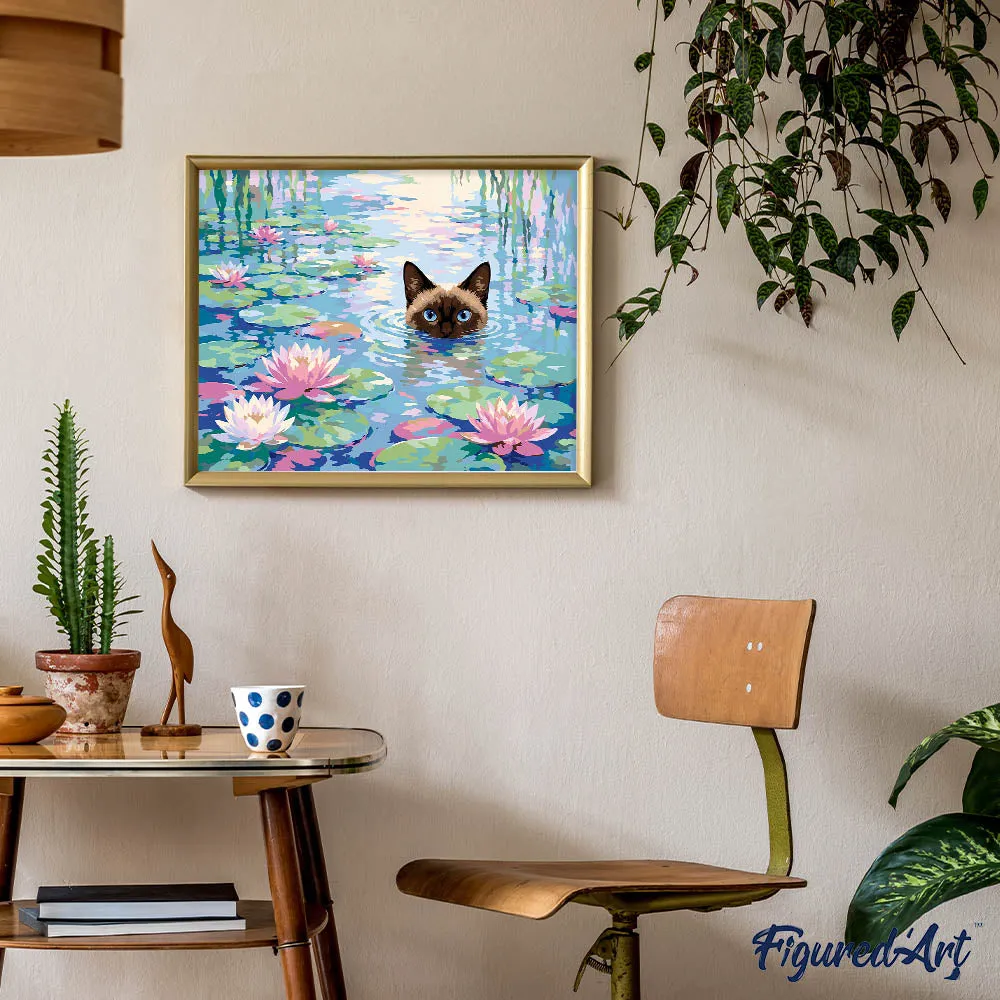 Figured'Art Kat tussen de lelies schilderen op nummer 40x50 cm