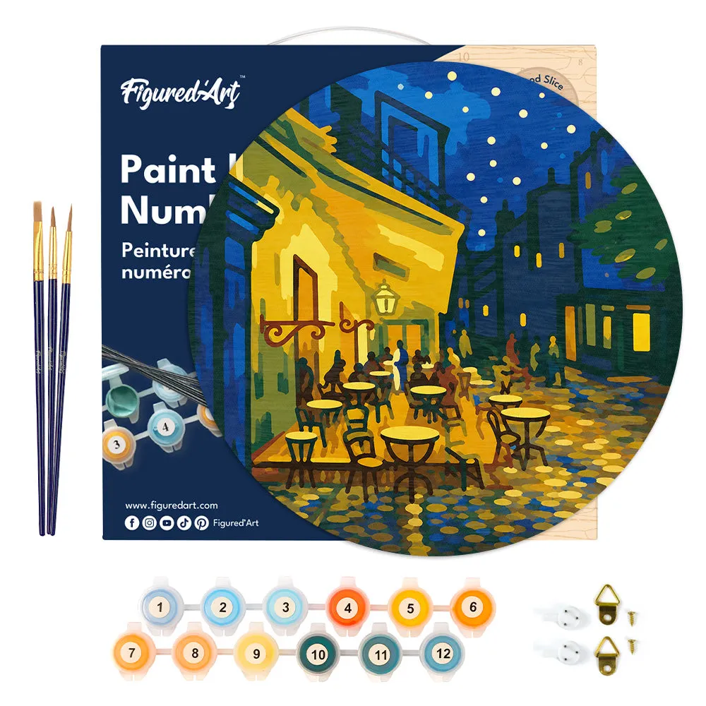 Figured'Art Van Gogh Café Terras bij Nacht schilderen op nummer hout 30