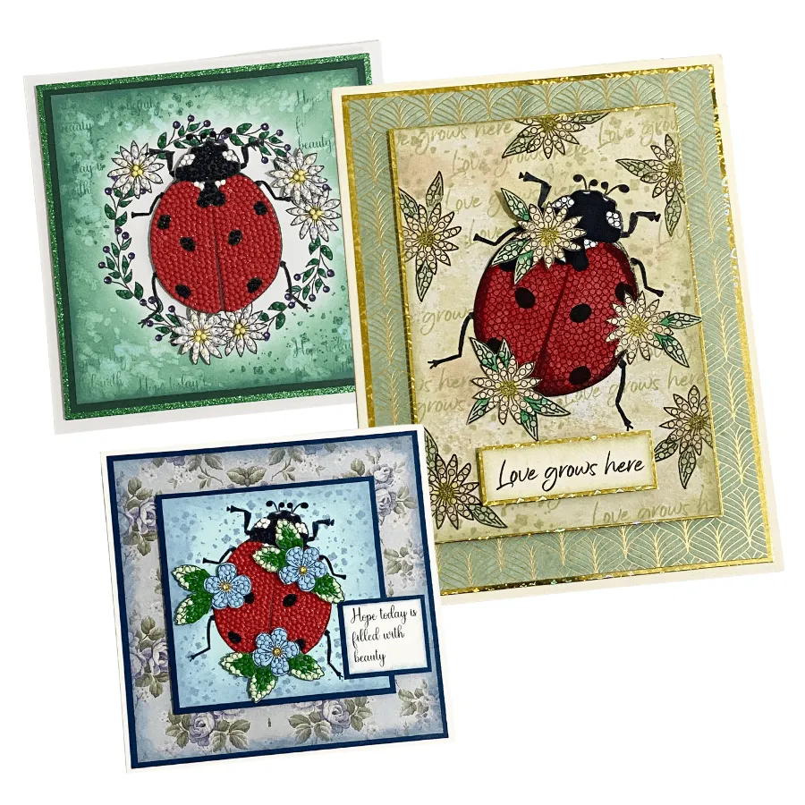 Craft Buddy Crystal Art Botanical Ladybird stempelset A6 lieveheers