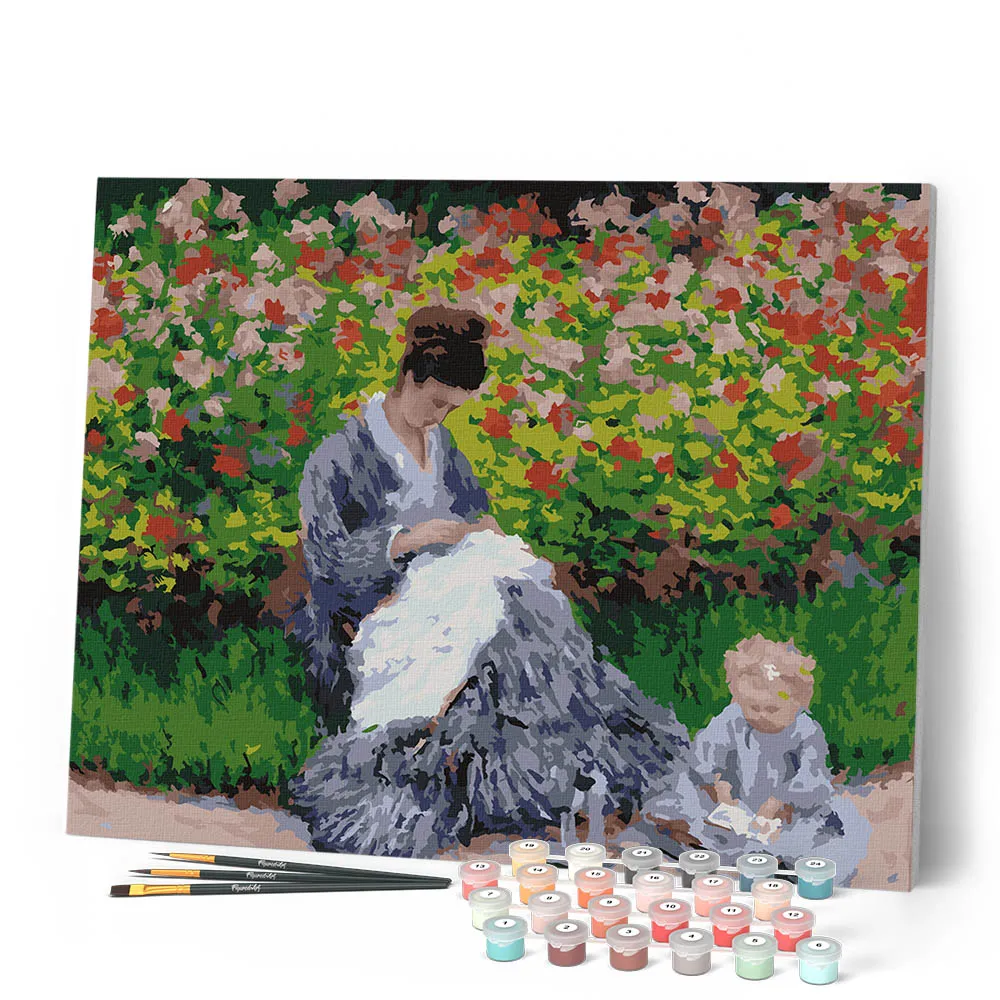 Figured'Art Camille Monet kind tuin schilderen op nummer 40x50 cm