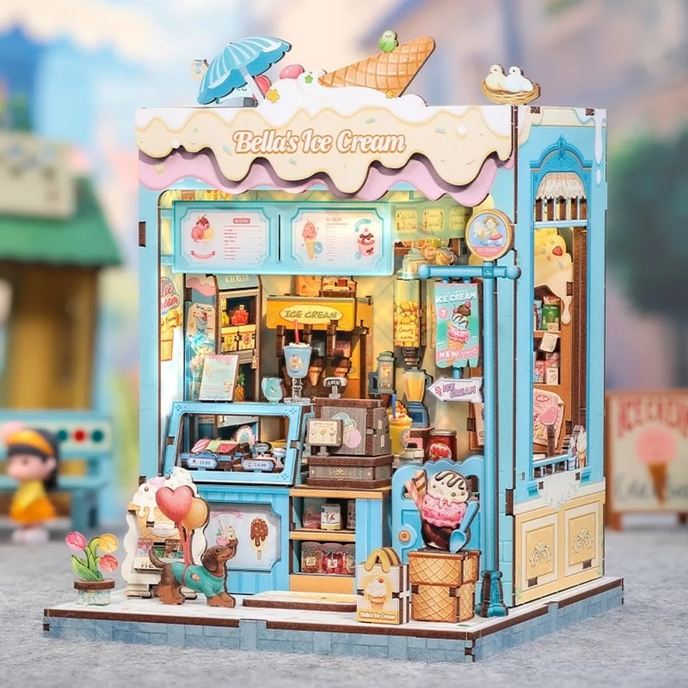 Figured'Art Miniatuurhuisje Bella's IJssalon 255 delen met led