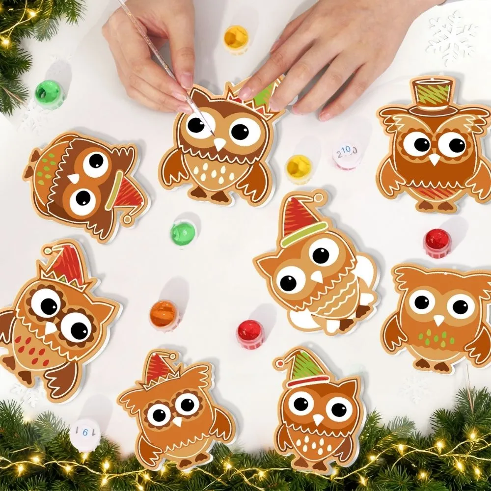 Figured'Art Kerstbos Vrienden kerstornamenten schilderen op nummer 8 stuks