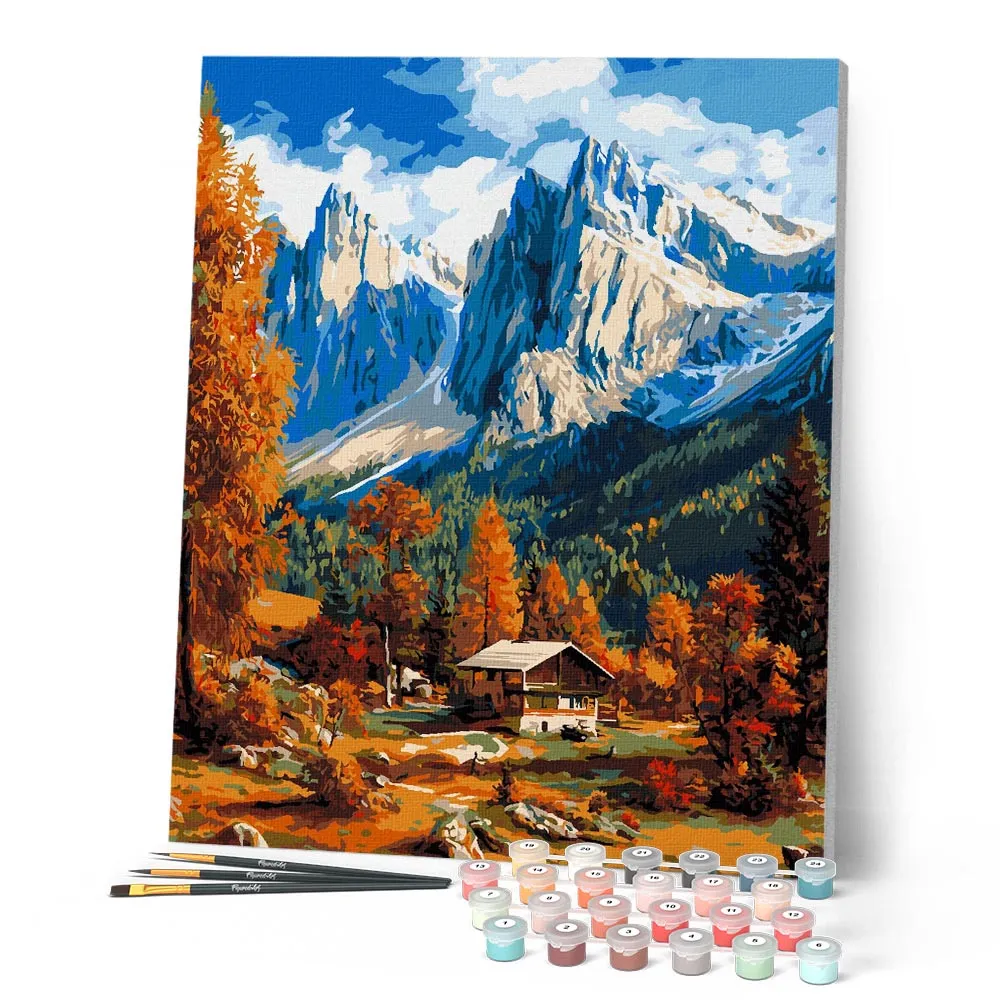 Figured'Art Herfst in de Dolomieten schilderen op nummer 40x50 cm herfst