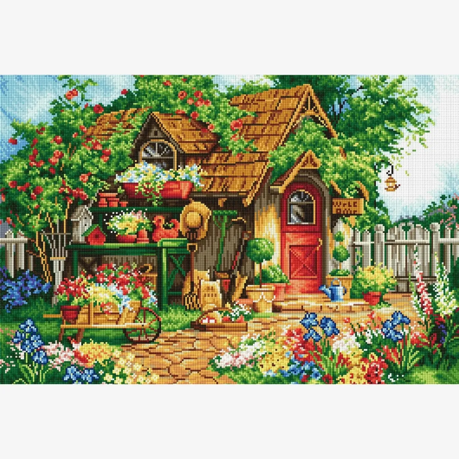 ARTDOT Tuiniersparadijs diamond painting vierkant 67x45 cm
