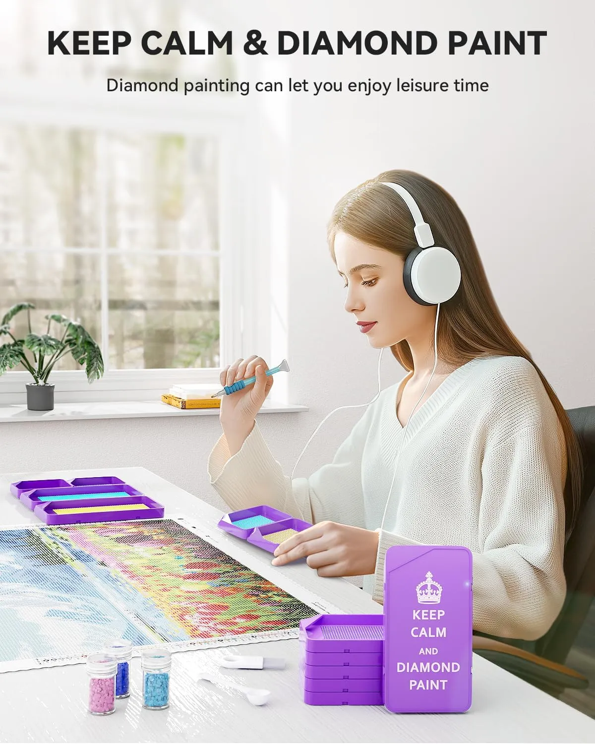 ARTDOT diamond painting bakjes paars 30 stuks stapelbaar