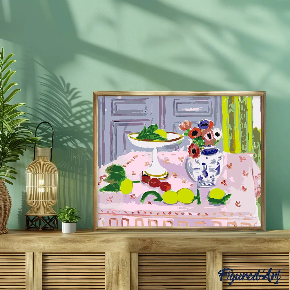 Figured'Art Matisse Het Roze Tafelkleed schilderen op nummer 40x50 cm