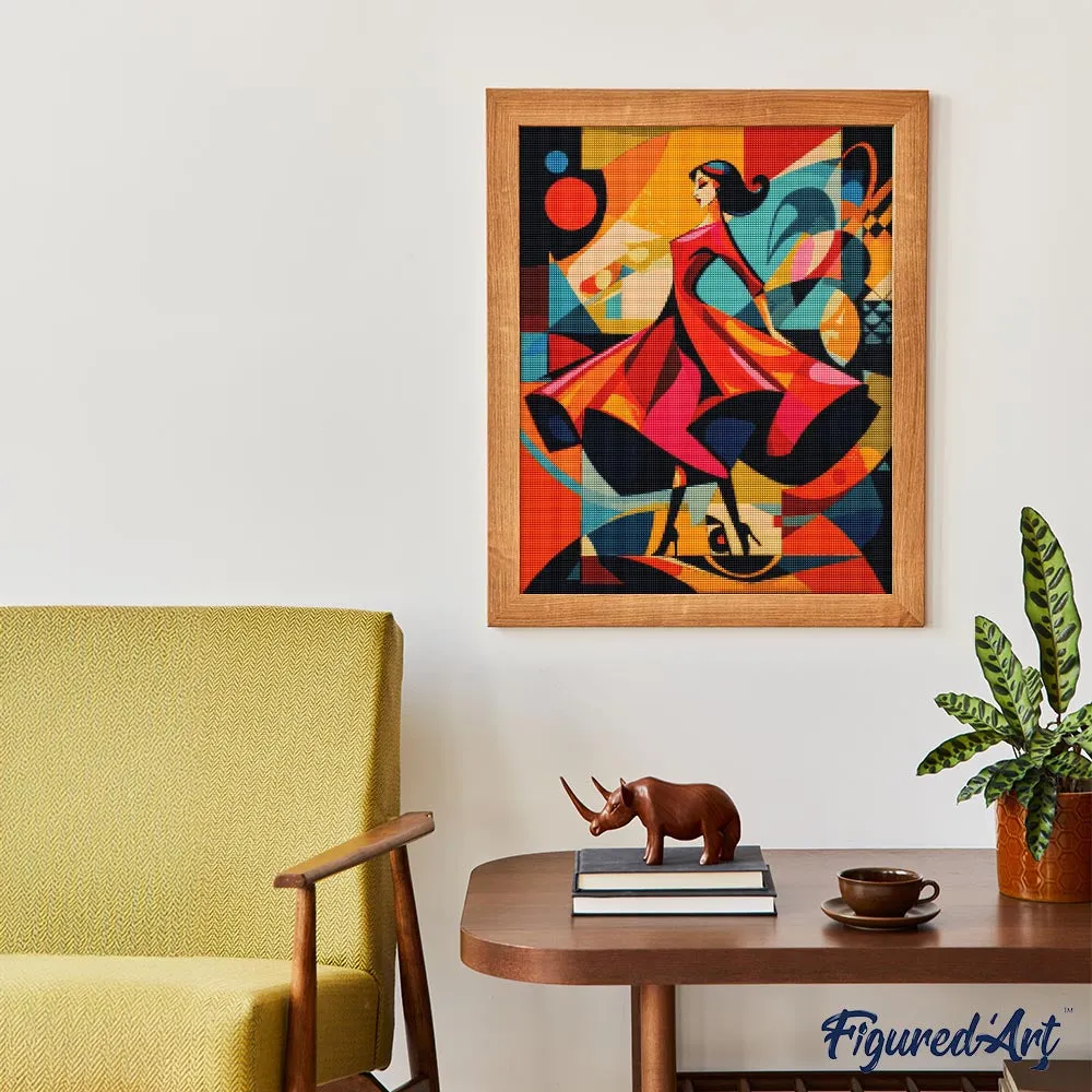 Figured'Art Gedurfd Abstract Supermodel diamond painting 40x50 cm