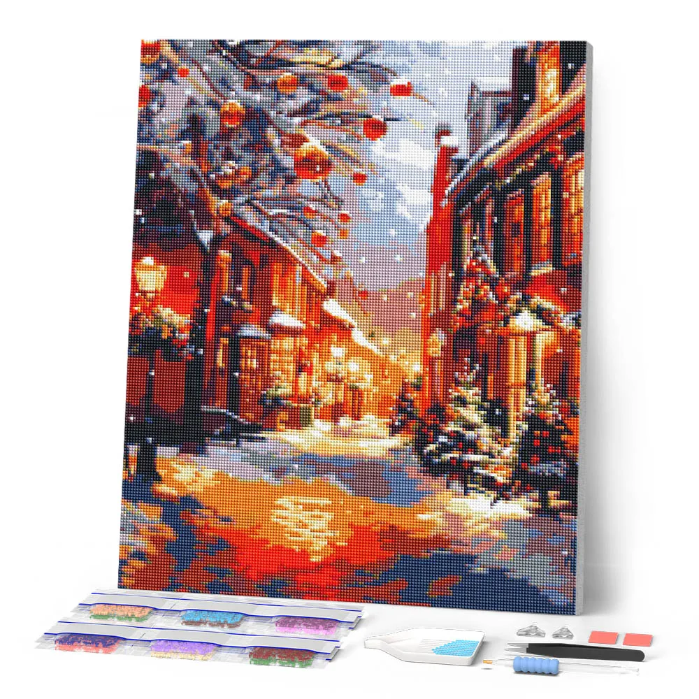 Figured'Art Kerst tijdens het Gouden Uur diamond painting 40x50 cm kerst
